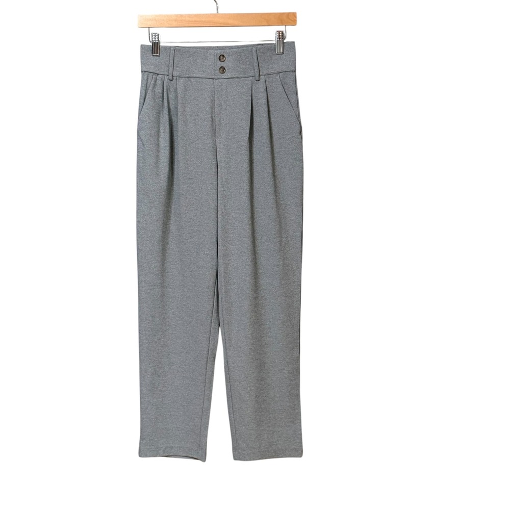 Halara Womens High Waisted Pleated Tapered Trousers Grey Size S Regular Pants